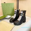 Botas de diseñador para mujer, botines con cordones y hebilla, zapatos de mujer, botas cortas de marca lujosas para motocicleta, talla 35-41