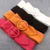 Belts Face Casual Decoration Strap Suede Fabric Waist Belt Round Buckle Waistband Wild Skirt Bands Ladies Dress Cummerbund