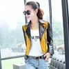 QNPQYX NIEUWE Women Soft Motorcycle Short Faux Leather Jacket Women Ladies Autumn Biker Streetwear Black Splited Zippers Coat