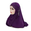 Lenços chegadas 60 60 cm chapéus de turbante slik splicing muçulmano hijab de moda para garotas