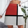 Kjolar de Stijl Artworks - Mondriaan Mini Kjol Kvinnans sommarklänning 2023 Kvinna Skorts för kvinnliga kvinnliga