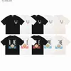 Designer de 23SS Rhude Mens Camiseta Designer Casual Marca de moda curta Manga curta Europa America Homens Mulheres Round Neck Tshirts