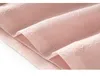 2023 Лето розовый твердый цвет жаккардовый платье с короткими рукавами воротничнее по колено повседневные платья W3Q064601