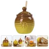 Diny sets keramische honing Jar keuken huis siroop delicate jam container houten praktische opberghouder