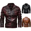 Erkek Ceketler Sonbahar ve Kış Erkekler Yüksek Kaliteli Moda Deri Deri Ceket Motosiklet Stili Sıradan Siyah Sıcak Palto 230812