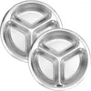 Учебная посуда устанавливает три отсека для тарелки на обеденных лотках взрослые малые металлические тарелки размером с закуски