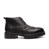 Botas Classic Elegant Men Brogue Italiano Partido Británico Caballero ALTA ALTA Aumento de la plataforma de 4 cm Formal