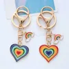 Klasynie Smyczowe moda kolorowa miłość łańcuch kluczy stopowy Rainbow breakring wisiorek para torba wisząca ozdoba cudowna wykwintna kształt serca