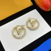 Fashhin Golden Stud Ohrringe Designer für Frauen Männer Luxus juwely Gold Hoop Stud Ohrring Retro Ring Anhänger Ohr