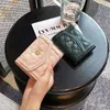デザイナーファッションレザーダイヤモンド女性財布ダブルフォールドシンプルレザープレミアムクレジットカードホルダー財布付きボックスカードバッグ