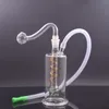 DHL gratuit Dab Rig brûleur à mazout Bong 10mm femelle barboteur fumer conduites d'eau petite bouteille bécher tuyau d'eau cendrier avec tuyau de brûleur à mazout en verre incurvé en gros