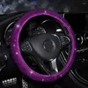 Steering Wheel Covers Car Cover Colorful Stamping Luxury Crystal Rhinestone Steering-Wheel Accessories Interior For Women