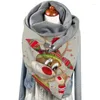 Halsdukar Chrismas gnome mönster 3D tryckt halsduk och sjal varm för kvinnor män