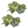 Flores decorativas Anel Green Flexh Wreath Festival Garland Porta Tabetroping Decor Decor Symulation