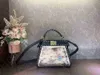 Designer Bag Graffiti Mirror Quality Women Crossbody Tote Handbag Leather Canvas Metal Buckle Opening Luxury Designer Bag