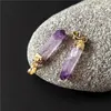 Colliers pendants Fuwo en gros naturel rare rare amethystes Golden plaqué cristal semi-preciou joaillerie en pierre