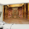 Tapisserier Ancient Egyptian Building Tapestry Wall Hanging Printing Retro Hippie Mural Madrass Bedroom Home Decor R230812