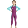 Women's Swimwear Children's One-piece Wetsuit UV Protection Quick Dry Long Sleeves Front Zippered Wetsuits For Boys And Girls Surf Diving