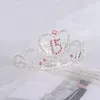 Clips de cheveux mignons Tiaras et couronnes Bride Wedding Headress Girl Femmes Rimestone Accessory Bijoux Anniversaire 15 ans Fête