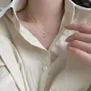 Pendant Necklaces Simple Colored Love Moonstone Necklace Women's Personality Stainless Steel Collar Chain Charm Jewelry