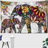 Tapissries 3D väggmålning elefant tapestry vägg hängande bohemisk hippie sovrum bakgrund trasa tryck hem dekor 230812