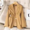 Abiti da donna Spring Autumn Blazer Women Work Wear Wear Sleeve Long Botton Blazers Giacca formale Giacca Formale Abbigliamento femmina 4xl 4xl