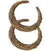 Fiori decorativi rattan ghirlanda artigianato di ghirlanda fai-da-te anello a forma di luna materiale accessorio naturale