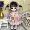 Dolls 17 cm BJD Doll Ball połączona ręcznie robiona makijaż twarz z ubraniami mody wielokolorowe 3D Oczy winylowe ciało głowa na dziewczynę Prezent 230811