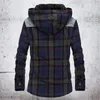 メンズジャケットミリタリーメンカジュアルフランネルジャケット100％コットン冬の太い暖かいシャツ格子縞のフリースカミサマスキュリナフード付きジャケットM-3XL 230812