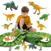 Diecast Model 153pcs Dinosaure Dinosaure électrique Rail de chemin de fer Toy Toy Ensemble de blocs de construction assemblés changeables flexibles Piste pour Boy Kids Toys Gift 230811