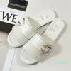 2023-Fashion Luxury Designer Womens Slippers Pearl Flat Bottom Sandals Summer Classic Slide Beach 2023 Outdoor Womens Shoes Designer