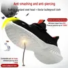 Säkerhetsskor Summer Work Shoes With Protection Breattable Lightweight Safety Shoes With Iron Toe Anti-Stab Anti-Slip Working Summer Shoes 230812