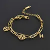 Bracelets de charme Designer H Família Circle Hollow Letter Double Camada Chain Surpreendente Premium Feel X1G4 TN7M