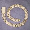 Pass Diamond Tester Custom High-End Jewelry 3Rows 20Mm Wide White And Yellow Gold Plated S Cuban Link Chain