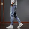 Men's Jeans Latest Autumn/Winter Loose Fit Fashion Slim Fit Casual Fashion Strap Jeans Durable and Practical Wear 230812