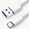 5A Snabbladdning av USB-typ C-kabel 1M USB-C-tråd Fastladdningsladdare USB C Type-C Data SYCN-kablar 1,5m 2m