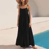 Sukienki swobodne nadmorskie backless sukienka na plaży seksowne paski bez rękawów