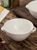 Schalen Haus täglich Einfachheit grobe Keramik Doppelgriff japanische Keramik Suppe Nudel Salat Container Küche Haushalt