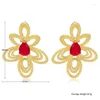 Orecchini di collana set cristallo rosso brasiliano brasiliano brasiliano da donna oro oro gioielli di gioielleria africana set di gioielli africani