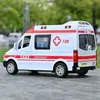 Diecast Model 1 32 Simulation Ambulance Model Alloy Pull Back Sound And Light Die-casting Car Toy Special Car Children's Toy Gift 230811