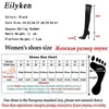 Stövlar Eilyeken Design Crystal Stretch Tyg Sexig High Heels Sock Over-Knee Boots Pointed Toe Pole Dancing Women Shoes 230811