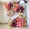 Other Event Party Supplies Rose Gold Balloon Garland White Ballon Arch Metal Chrome Balloons for Birthday Baby Shower Bridal Wedding Decoration 230812