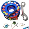 Pool Accessories 15M 20M 30M Scuba Diving Aluminum Alloy Spool Finger Reel With Stainless Steel Hook Smb Equipment Cave Dive 22062 Dhgo0