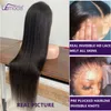 Synthetic s HD Lace Frontal 13x6 13x4 Front Human Hair Lemoda Remy For Women 34 32 Inch Straight Transparent 230811