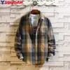 القمصان اللباس للرجال harajuku plaid الربيع الخريف الشتاء عالي الجودة من الفانيلا غير الرسمية الرجال الضخمة الفضفاضة longsleeved 230812