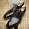 Scarpe vestiti scarpe oxfords per uomini marrone nero business lace-up office brogue vestito scarpe zapatos depestir hombre mashs scarpe 230811