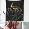 Tapestries Moon Girl Tapestry Wall Hanging Woman Art Tapestries Moon Fase Black Decoratie Home Hippie Girls Dorm Room Decor R230812