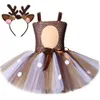 Sukienki dla dziewczyn stroju jelenia dla dziewczyn Halloween świąteczne sukienkę świąteczne ubiór elk elk cosplay Fancy ubieranie dla dzieci dziewczyny ubrania urodzinowe 1-12Y 230812