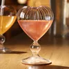 Copas de vino de vidrio en forma de corazón Decoración de la fiesta del hogar Copa de amor Copa de vajilla Ins Creative Straw Cups Bar Kitchen