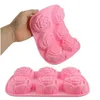 Silikon 6 hål Flower Rose Cake Ice Cream Chocolate Mold Soap 3D Cupcake Bakeware Baking Dish Cake Pan Muffin Mold GC2249